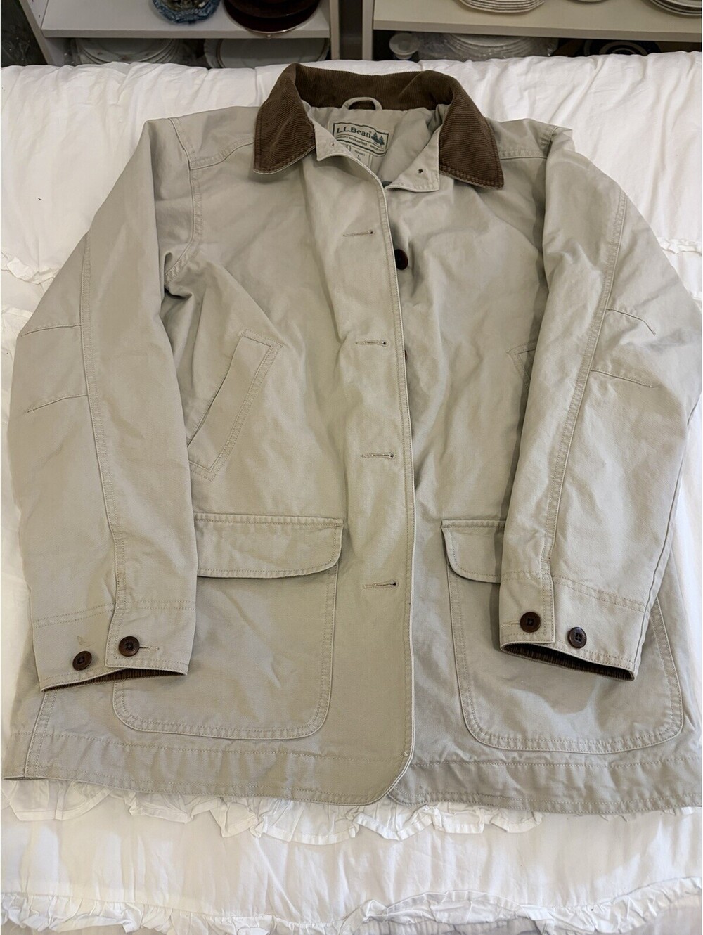 LL Bean Chore Field Barn Coat Jacket Womens Large Plaid Primaloft Liner VTG 90s - Picture 5 of 15